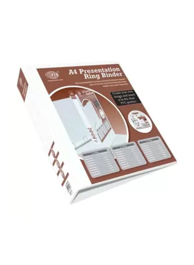 إف اي أس  ملف عرض تقديمي من FIS، حلقة 4D، مقاس A4، حجم الحلقة 50 مم، 3.00 بوصة عمود فقري