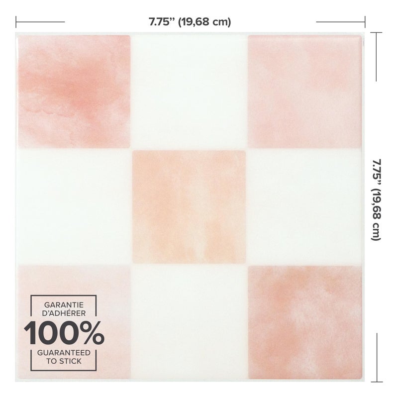 SMART TILES Peel and Stick Backsplash - 5 Sheets of 7,75'' x 7,75'' - 3D Adhesive Peel and Stick Tile Backsplash for Kitchen, Bathroom, Wall Tile, Checkered - Image 3