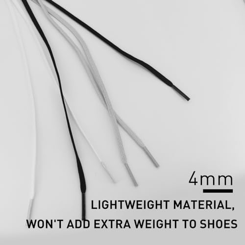 UamGlsob 2 Pairs 5/32''(4mm) Thin Flat Shoe Laces for Soccer Cleats Sneakers, Shoelaces Strings Replacement for Running Trainer Football Shoes (Black, 47"/120cm) - Image 5