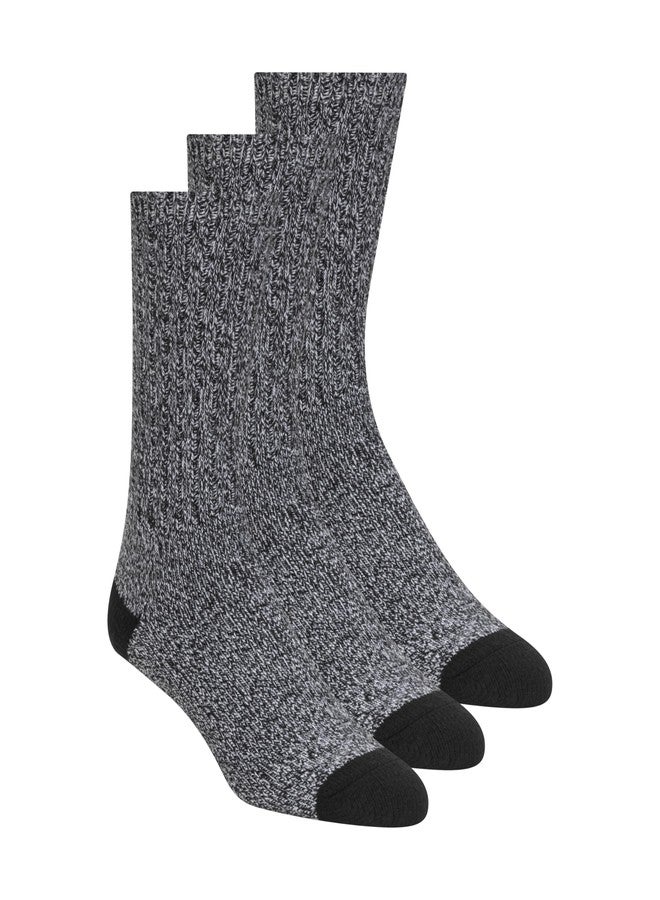 Weatherproof Women's 3pk Super Soft Crew Socks, Black, 9-11 - Image 1