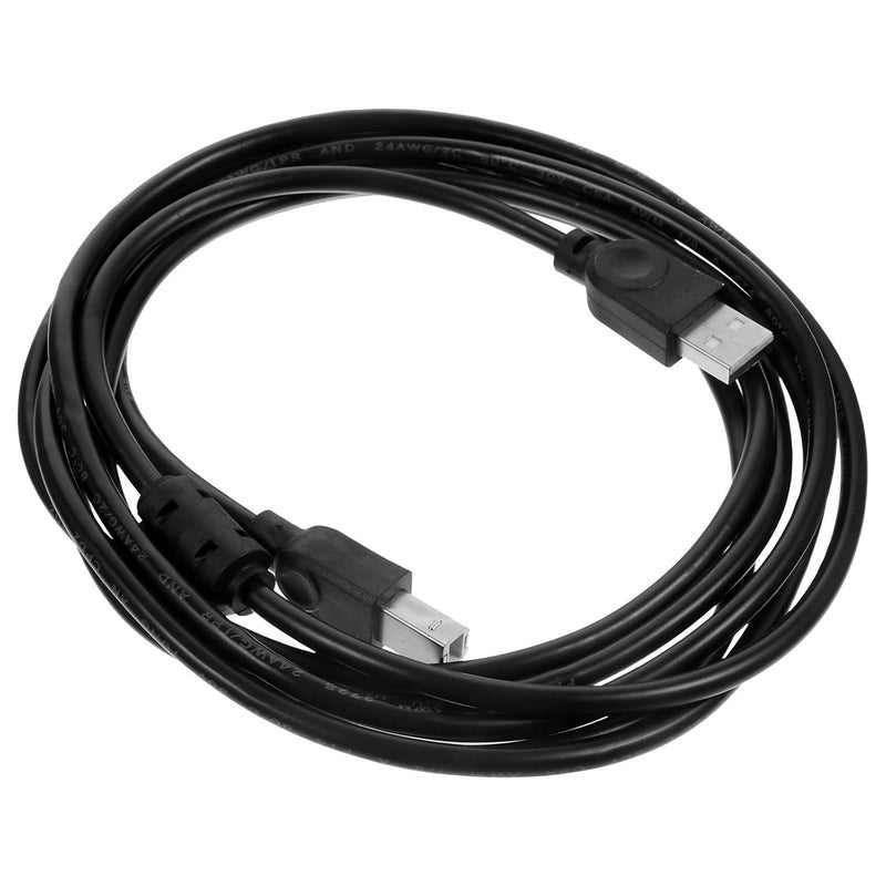 كابل طابعة USB 2.0 بطول 3 أمتار للاستخدام مع الكمبيوتر وآلة التصوير، كابل USB أسود للاستخدام في المنازل والمكاتب مع طابعات، متوافق مع أجهزة المسح الضوئي والطباعة - Image 1