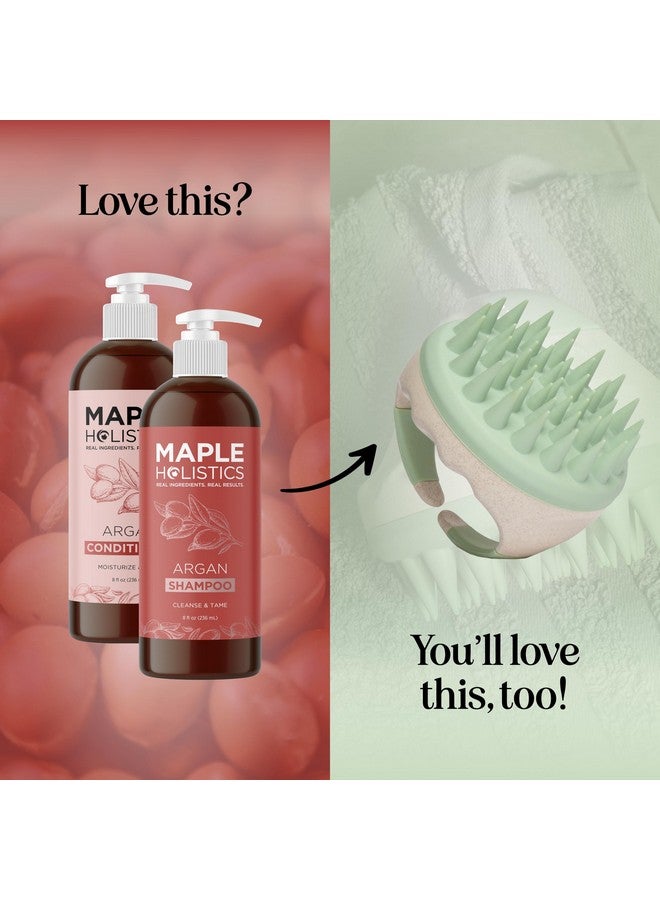 مايبل هوليستكس مجموعة شامبو وبلسم زيت الأرغان للشعر الجاف، مجموعة شامبو وبلسم خالية من البارابين والكبريتات للشعر الجاف، العناية بالتجعد، والأطراف المتقصفة، مجموعة شامبو وبلسم مرطبة بالأرغان - Image 5