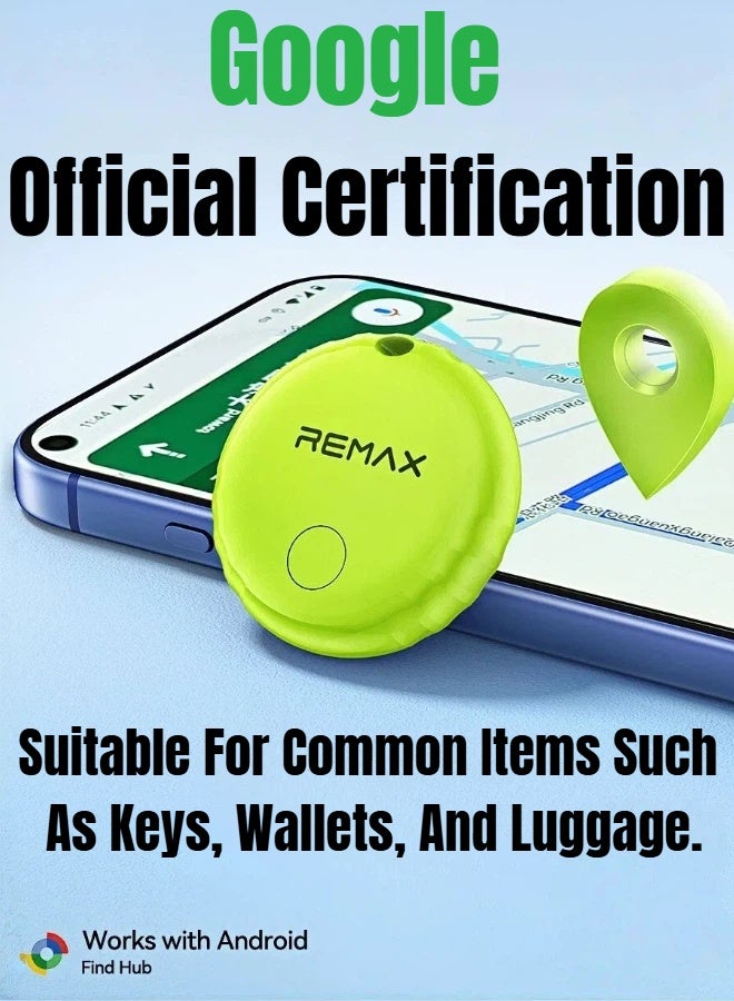 REMAX Smart Tag Global Positioning Anti-Loss Smart Tracker, Real-Time Global Location Tracking, Long Battery Life, Suitable For Backpacks, Pets, Keys, and Travel. (Android Only), Supports Google "Find Hub" App, For Android Phones/Pixel/Samsung, etc. Green - Image 2
