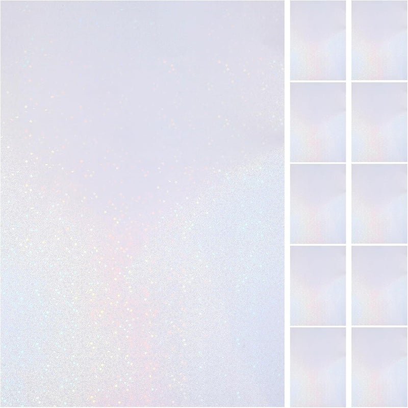 10 Sheets A4 Holographic Self-Adhesive Laminate Sticker Film Cold Laminated Printable Holographic Paper for DIY Crafts and Scrapbooking - Image 1