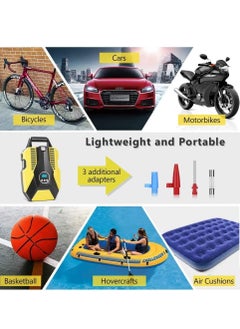 SUCITY Auto Stop Tire Inflator, Digital Pressure Gauge Air Compressor, Portable Air Pump for Cars or Bicycles, Fast Inflation Tire Pump with LED Light  - Image 2