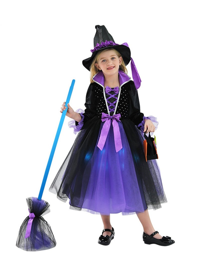 Loquat Children's costumes Cos costumes girls magician classic witch witch princess long skirt costumes - Image 1
