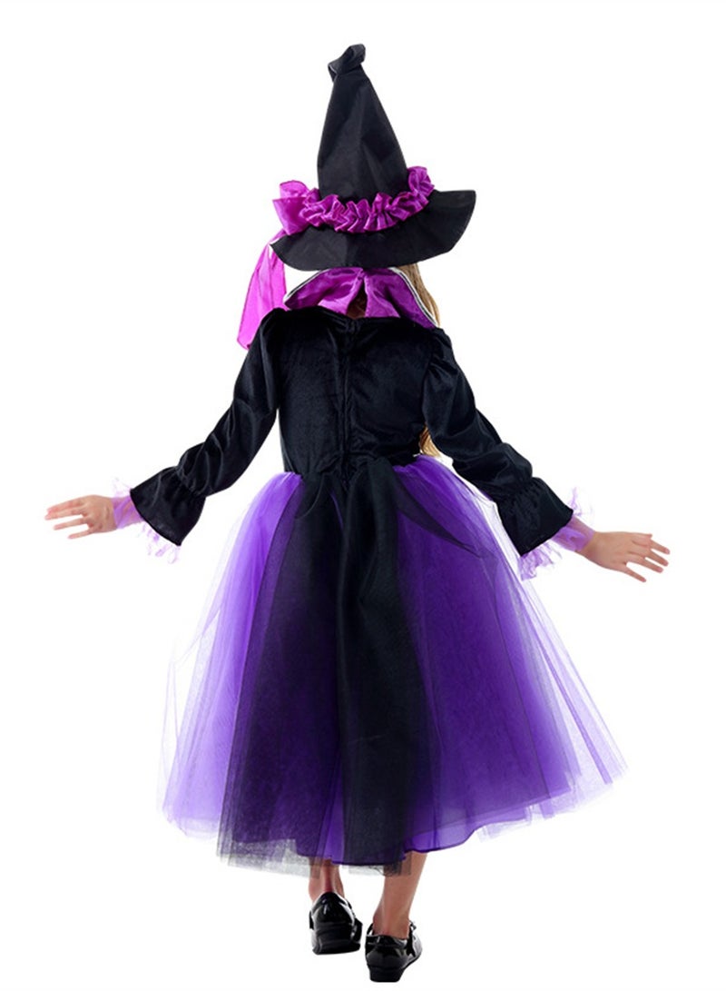 Loquat Children's costumes Cos costumes girls magician classic witch witch princess long skirt costumes - Image 3