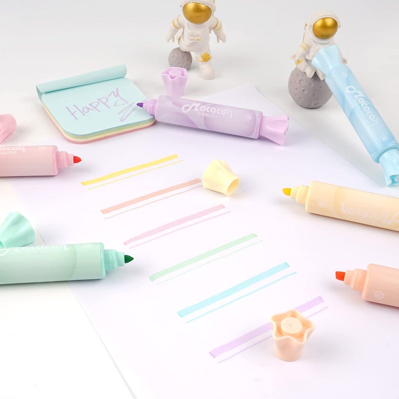 chosch Candy Shape Highlighters, Assorted colors,Chisel Tip,Water Based,Quick Dry& Write Smoothly 6 Macaron Colors (CANDY HIGHLIGHTER) - Image 5