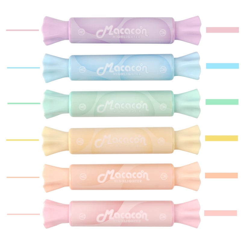 chosch Candy Shape Highlighters, Assorted colors,Chisel Tip,Water Based,Quick Dry& Write Smoothly 6 Macaron Colors (CANDY HIGHLIGHTER) - Image 1