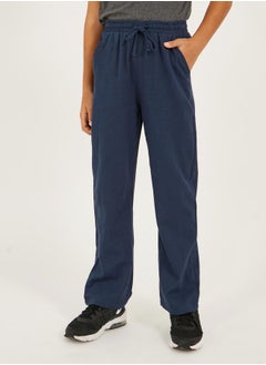 Styli Solid Drawstring Waist Relaxed Pants  - Image 3