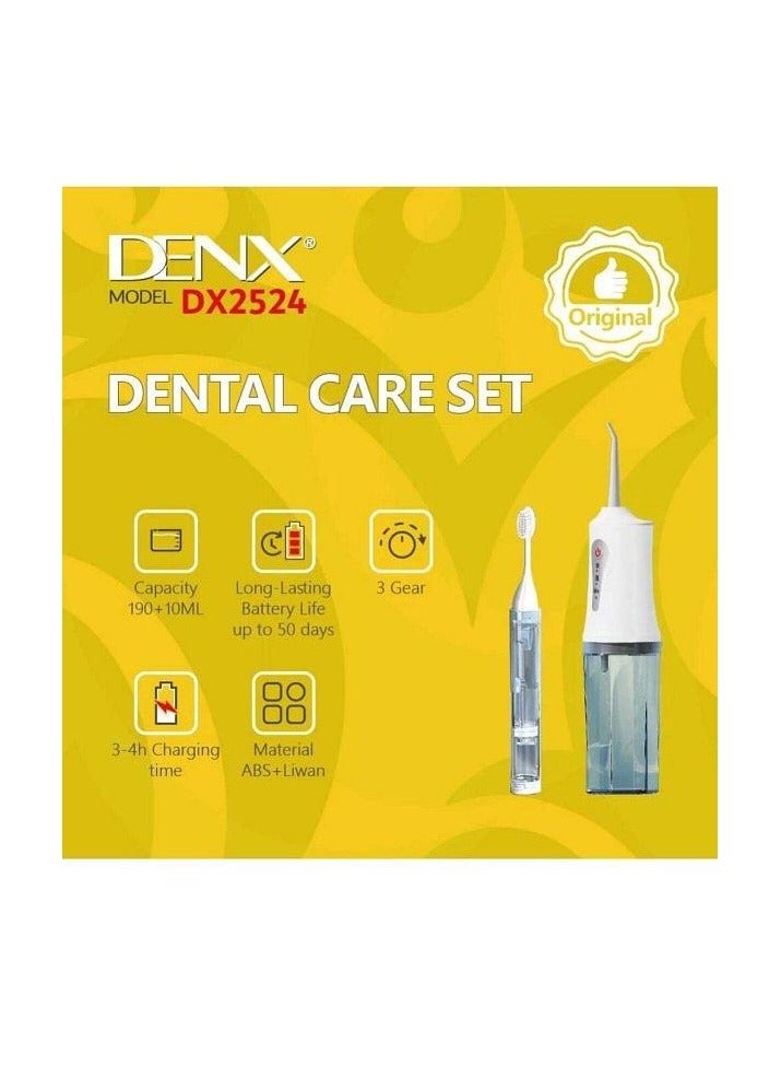 Denx ‏Water toothbrush with removable water tank and rechargeable battery in a portable and easy-to-use design  - Image 2