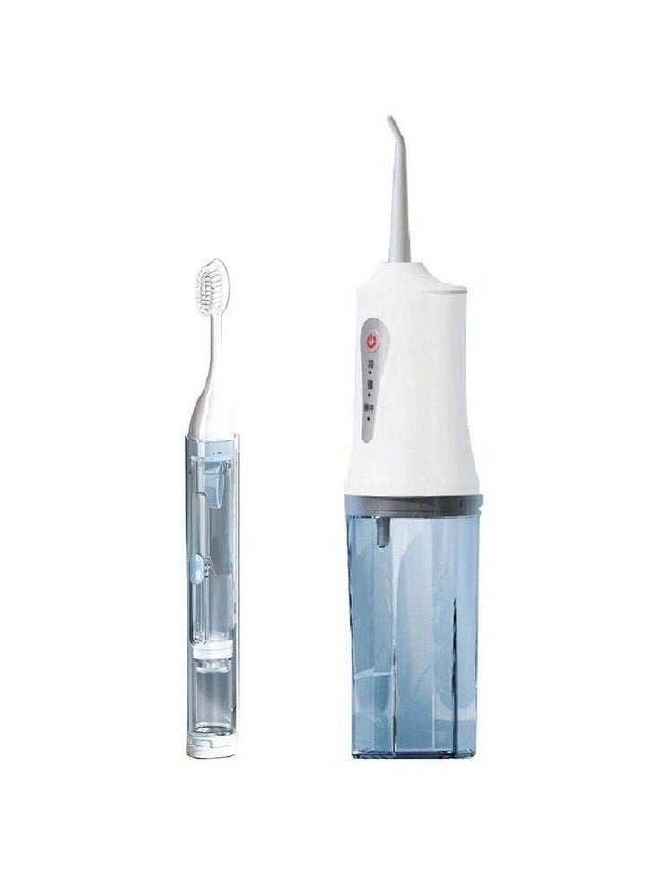 Denx ‏Water toothbrush with removable water tank and rechargeable battery in a portable and easy-to-use design  - Image 1