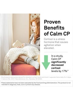 NeuroScience NeuroScience Calm CP - Helps Lower Cortisol - Banaba Leaf, Phosphatidylserine & Taurine Supplement - Stress Management, Calm & Mood Support (60 Capsules)  - Image 3