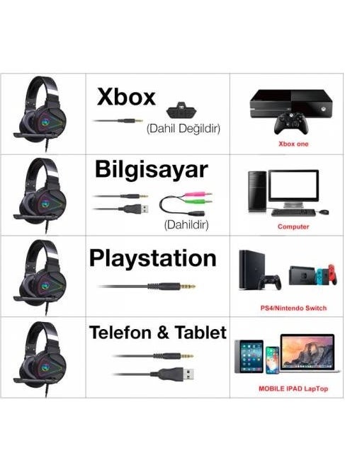 Coofbe - RGB Lighted On-Ear Gaming Headset with Microphone, 2.1 Meter Headset with 3.5mm and USB Port - Image 1