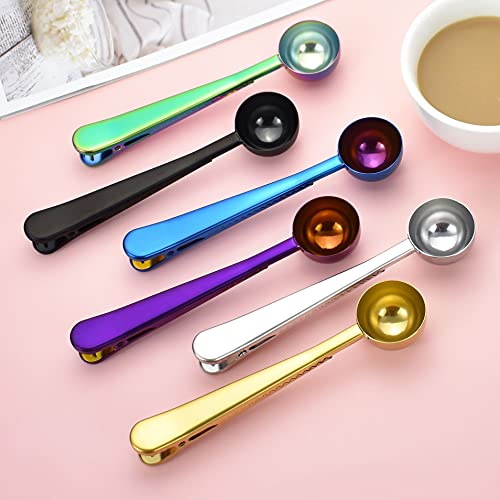 UPKARANWALE Coffee Scoop Clip, Stainless Steel Coffe Measuring Spoon with Sealing Clips (Copper, Set of 1) - Image 5