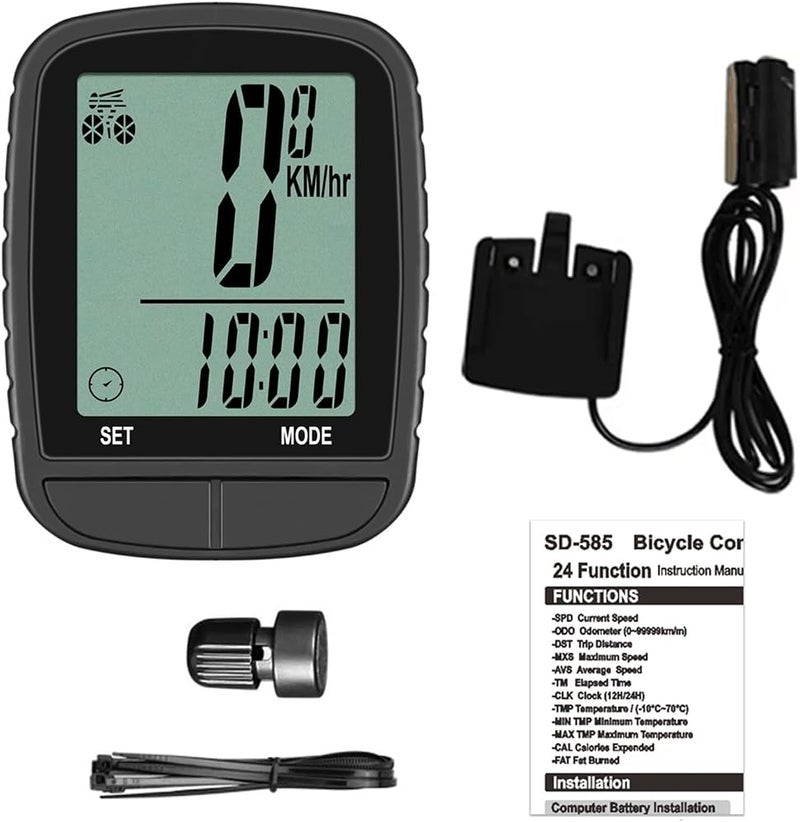 Mingzhe Bicycle Odometer Wireless Multifunction Bike Speedometer with - Image 1