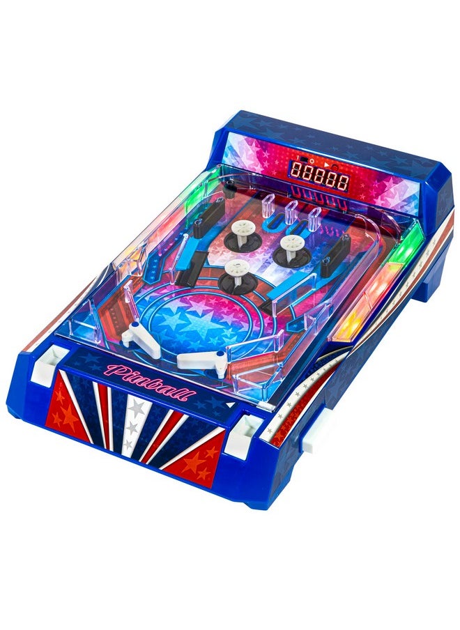 Merchant Ambassador Merchant Ambassador Retro Arcade Electronic: Pinball - Tabletop Game, Vibrating Bumpers, LED Lights, Sound Effects, 1 Player, Ages 6+  - Image 2