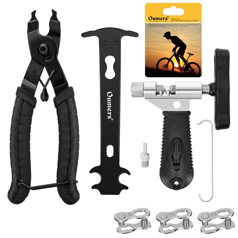 Oumers Bike Chain Repair Tools Set, Bicycle Chain Break Tool, Master Link Pliers, Bike Wear Checker Indicator Opener Closer Remover Pliers - Image 1
