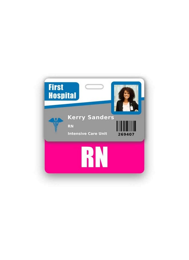 Scrubs and Stuff LLC - Rn Badge Buddy Horizontal W/Height & Weight Conversion Charts (Standard Pink) - Image 1