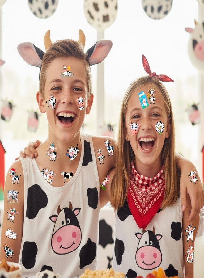 Backtopeia Cow Temporary Tattoos | Cute Cow Birthday Party Decorations Stickers Party Favors Supplies Accessories Décor Gift Idea For Kids Boy Girl Teen Adult 60Pcs 4 Sheets Pre-cut - Image 5