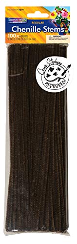 Creativity Street Chenille StemsPipe Cleaners 12 Inch x 4mm 100Piece Brown