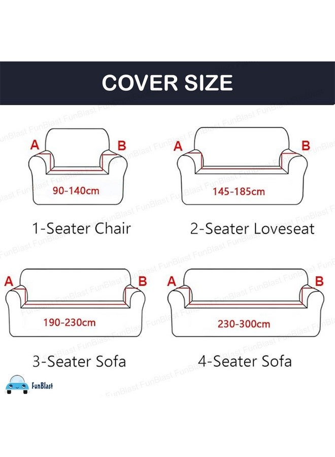 FunBlast Sofa Covers - Jacquard Sofa Covers for Living Room, Universal Seater High Elastic Furniture Protector, Stretchable Sofa Slip Covers with Ruffle Skirt (Double Seater, Brown) - Image 2
