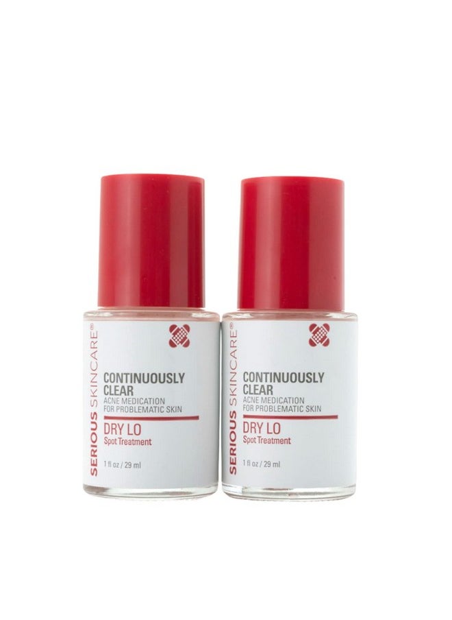 Serious Skincare - Erious Skincare Continuously Clear Dry Lo Spot Treatment Duo Acne Blemish Drying Lotion With Sulfur & Salicylic Acid Congested Pores Blackheads Whiteheads Overnight 1Oz. (2Pack) - Image 1