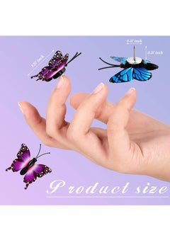 KASTWAVE Thumb Tacks, 50 Pcs Butterfly ThumbNails Decorative Push Pins Colorful Cute Pushpins for Photo Wall Whiteboard Corkboard Maps or Bulletin Board Office Supplies  - Image 5