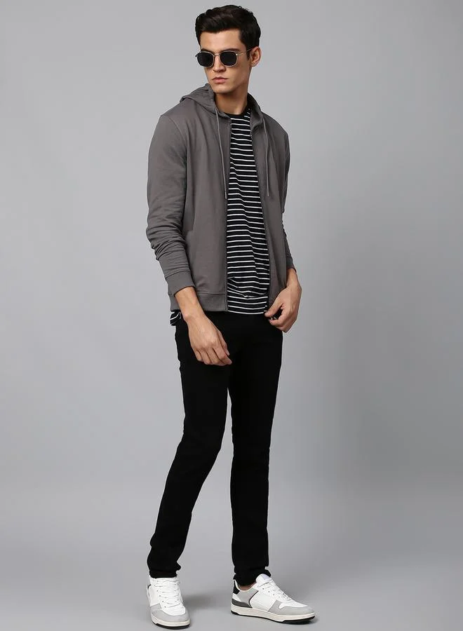 Dennis Lingo Regular Fit Solid Hooded Sweatshirt by Styli