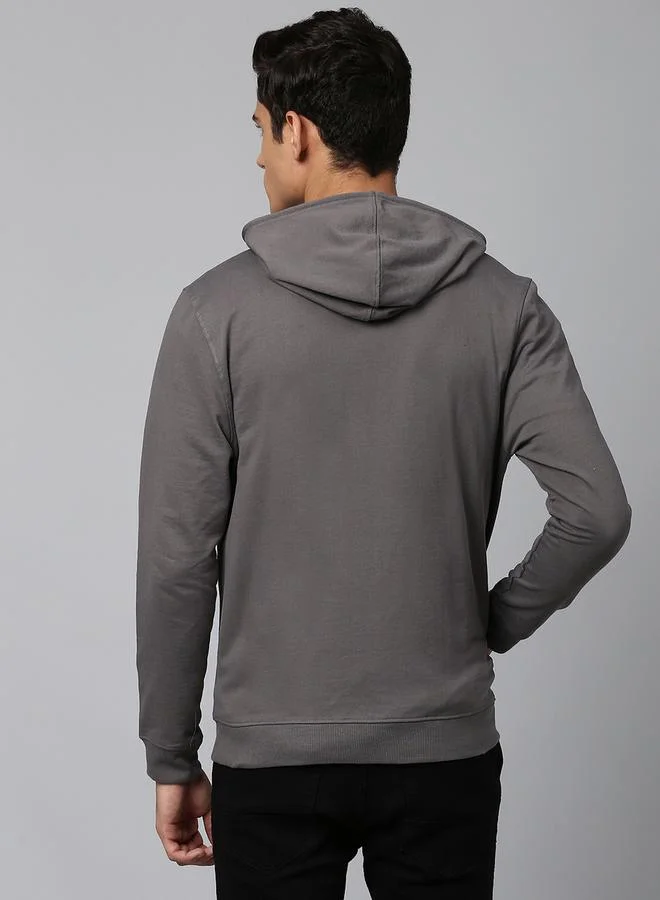 Dennis Lingo Regular Fit Solid Hooded Sweatshirt by Styli