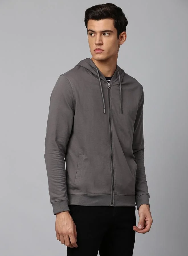 Dennis Lingo Regular Fit Solid Hooded Sweatshirt by Styli