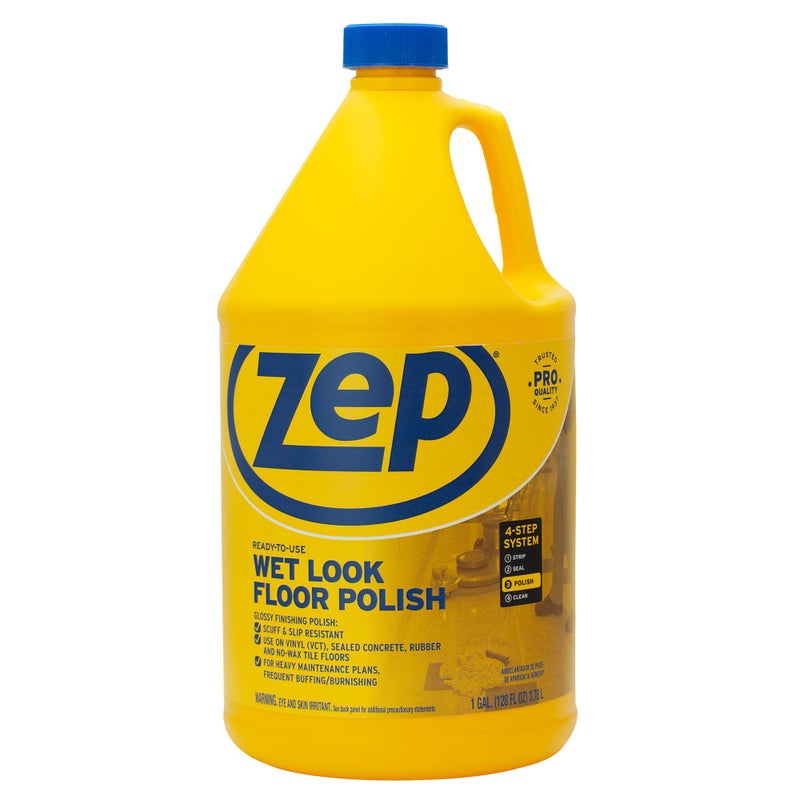 Zep زيت تلميع الأرضيات بلمسة رطبة - 1 جالون ZUWLFF128 - لمعان يدوم طويلاً - Image 1