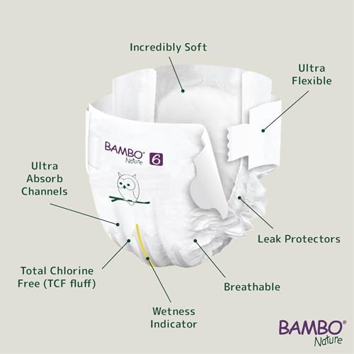 Bambo Nature Premium Baby Tape Diapers for Kids XXL Size (16+ Kgs), Super Absorbent, Breathable, Extra Soft, Dermatologically Tested, Hypoallergenic Toddler Nappies With Wetness Indicator, 20 Count - Image 3