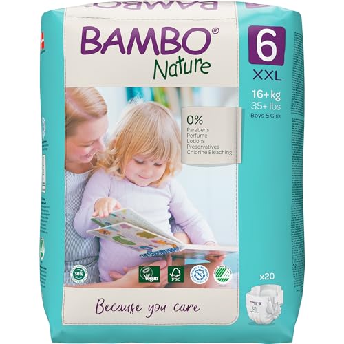 Bambo Nature Premium Baby Tape Diapers for Kids XXL Size (16+ Kgs), Super Absorbent, Breathable, Extra Soft, Dermatologically Tested, Hypoallergenic Toddler Nappies With Wetness Indicator, 20 Count - Image 1