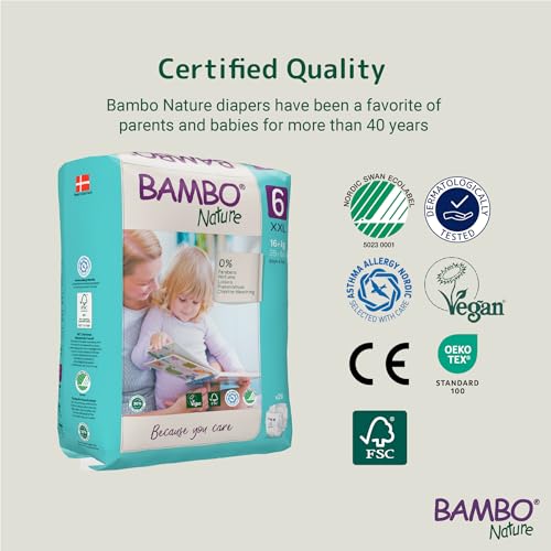 Bambo Nature Premium Baby Tape Diapers for Kids XXL Size (16+ Kgs), Super Absorbent, Breathable, Extra Soft, Dermatologically Tested, Hypoallergenic Toddler Nappies With Wetness Indicator, 20 Count - Image 4