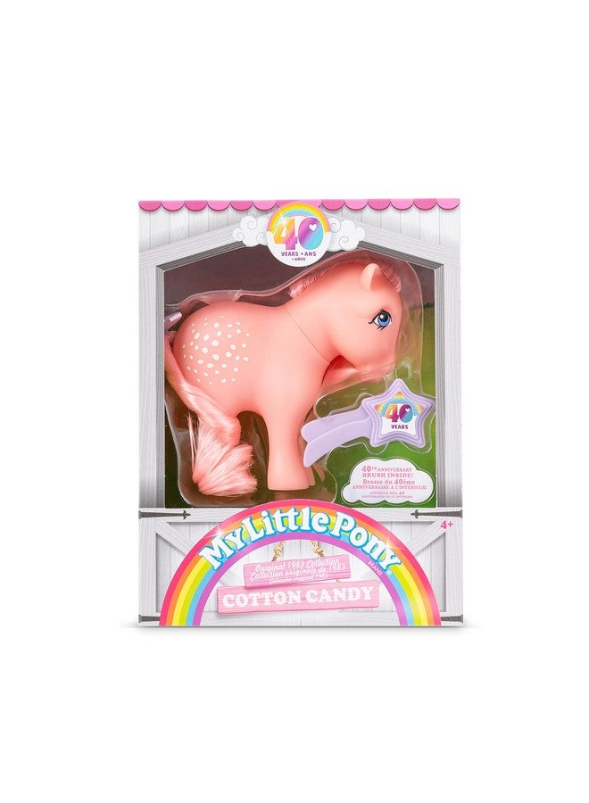 My Little Pony, 40th Anniversary 4-Inch Cotton Candy, Original 1983 Collection, Long, Brushable Mane and Tail, Action Figure, Great for Kids, Toddlers, Girls, Ages 4+ - Image 4