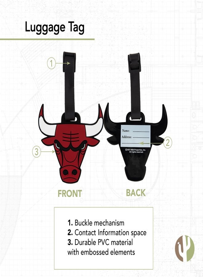 Desert Cactus Chicago Bulls Luggage Tag - NBA Licensed Bag Tag for Suitcase, Backpack, Travel, or Sports Fan Gear (PVC Luggage Tag) - Image 2