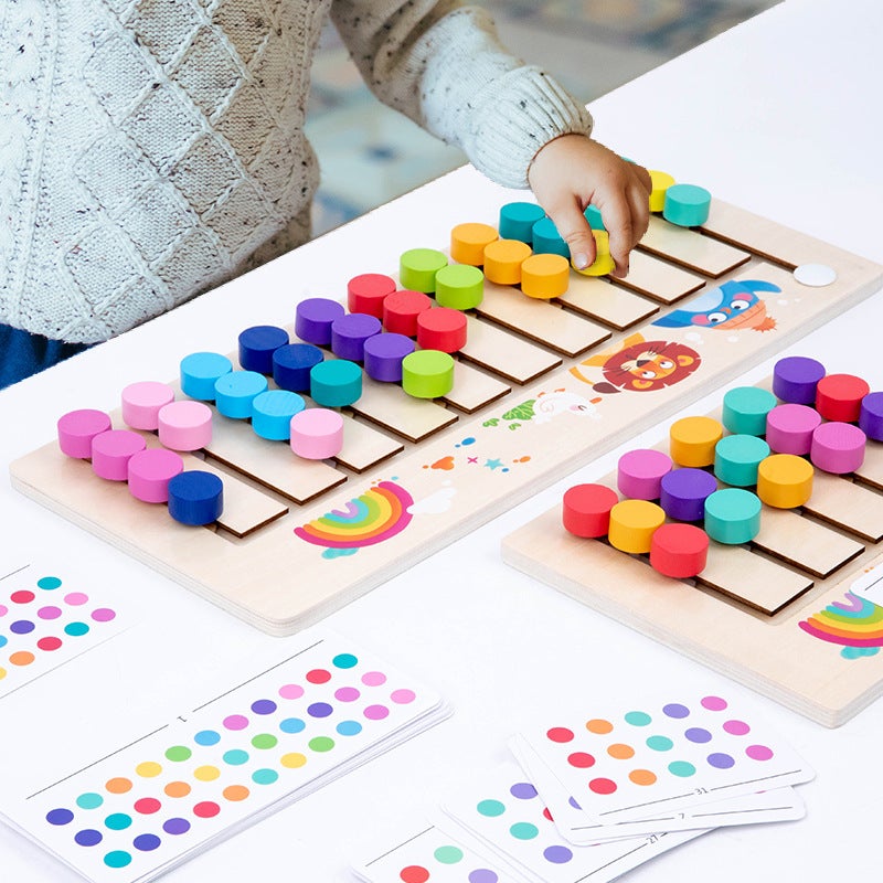Wooden 9 Advanced Four-Color Twelve-Color Logic Walking Color Matching Game Children'S Maze Walking Teaching Toys - Image 3