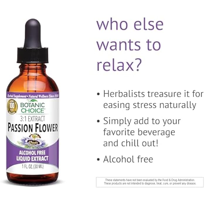 Botanic Choice Passion Flower Liquid Extract - Alcohol-Free Herbal Supplement, Traditional Support for Relaxation - 1 Fl. Oz - Image 3