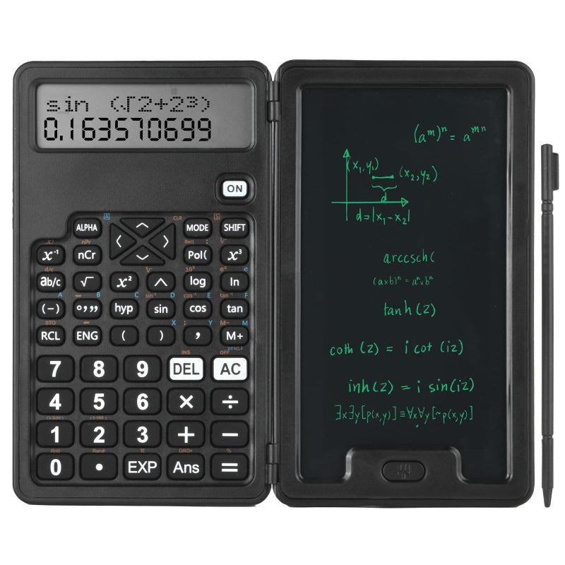 OFFCUP Scientific Calculator, Engineering Scientific Calculator with 5" LCD Writing Tablet and Pen, 12-Digit 2 in 1 Basic Standard Calculator, Portable Folding Calculator for School Office - Image 1