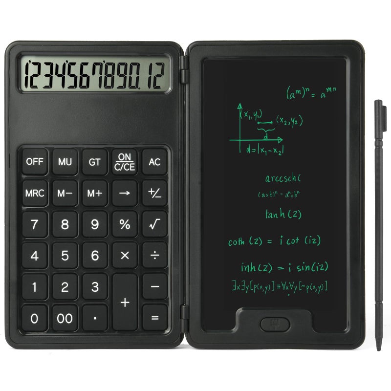 OFFCUP Scientific Calculator, Engineering Scientific Calculator with 5" LCD Writing Tablet and Pen, 12-Digit 2 in 1 Basic Standard Calculator, Portable Folding Calculator for School Office - Image 2