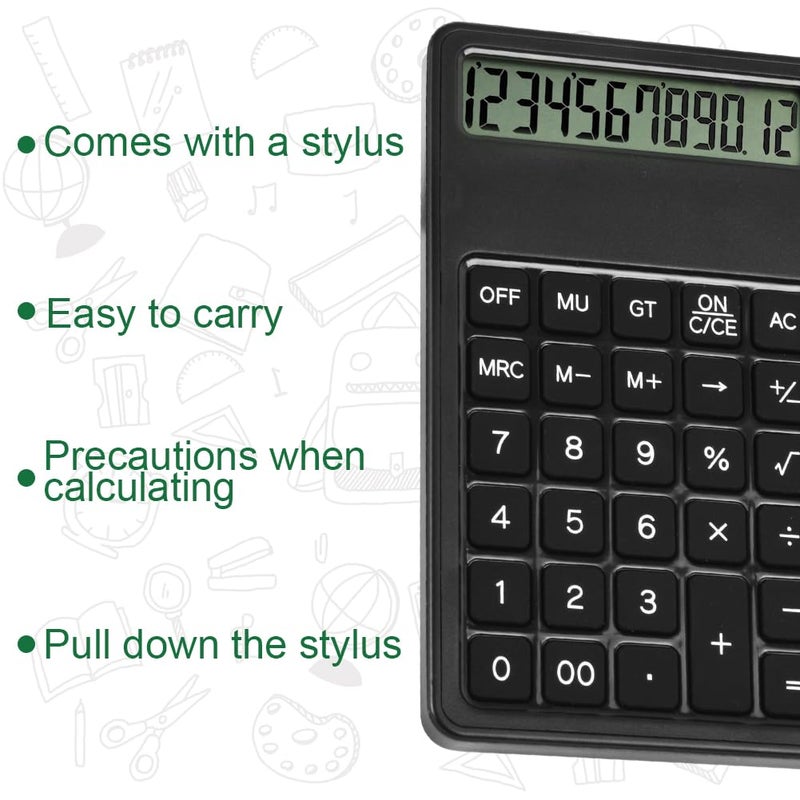 OFFCUP Scientific Calculator, Engineering Scientific Calculator with 5" LCD Writing Tablet and Pen, 12-Digit 2 in 1 Basic Standard Calculator, Portable Folding Calculator for School Office - Image 5