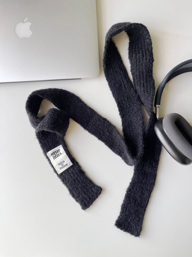 South Korea Casual Knitted Patch Letter Thin Scarf Women'S Concave Decorative Narrow Scarf Y2G Spicy Girl Style Small Scarf - Image 1
