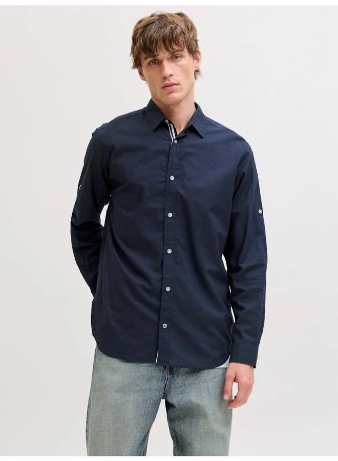 JJHENRY Slub detail long sleeve shirt