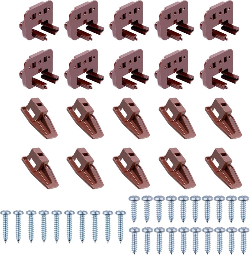 ChenYu 10 sets for kenlin Drawer Slide Track Guide Glide - Replacement Parts for Dressers and Nightstands - Bottom Mount - Brown (10) - Image 1