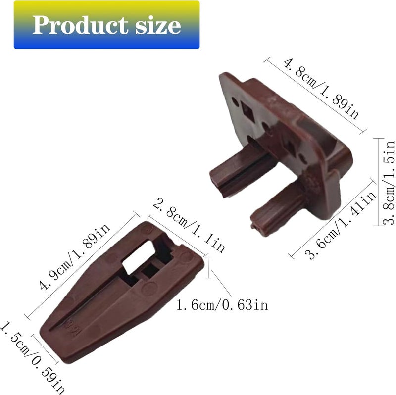 ChenYu 10 sets for kenlin Drawer Slide Track Guide Glide - Replacement Parts for Dressers and Nightstands - Bottom Mount - Brown (10) - Image 2