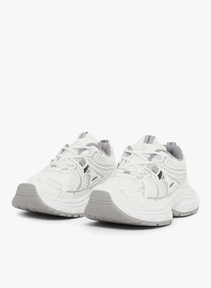 ستايلي اكتيف حذاء رياضي بكعب منصة برباط من الدانتيل