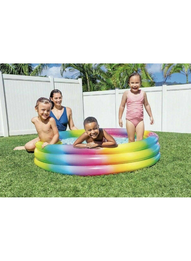 انتكس حوض سباحة ذو ثلاث حلقات بتصميم هندسي بري مقاس 147 × 33 سم - Image 3