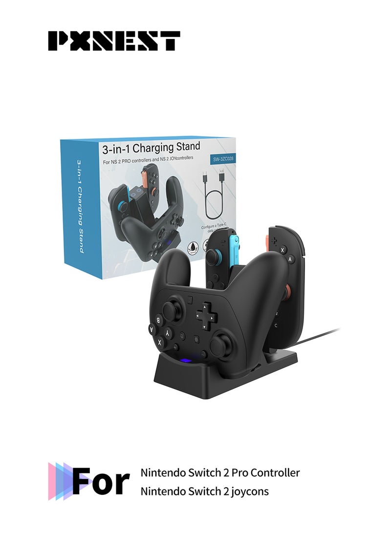 بيكسنست قاعدة شحن لوحدات تحكم Nintendo Switch 2 JoyCon وNintendo Switch 2 Pro - Image 1