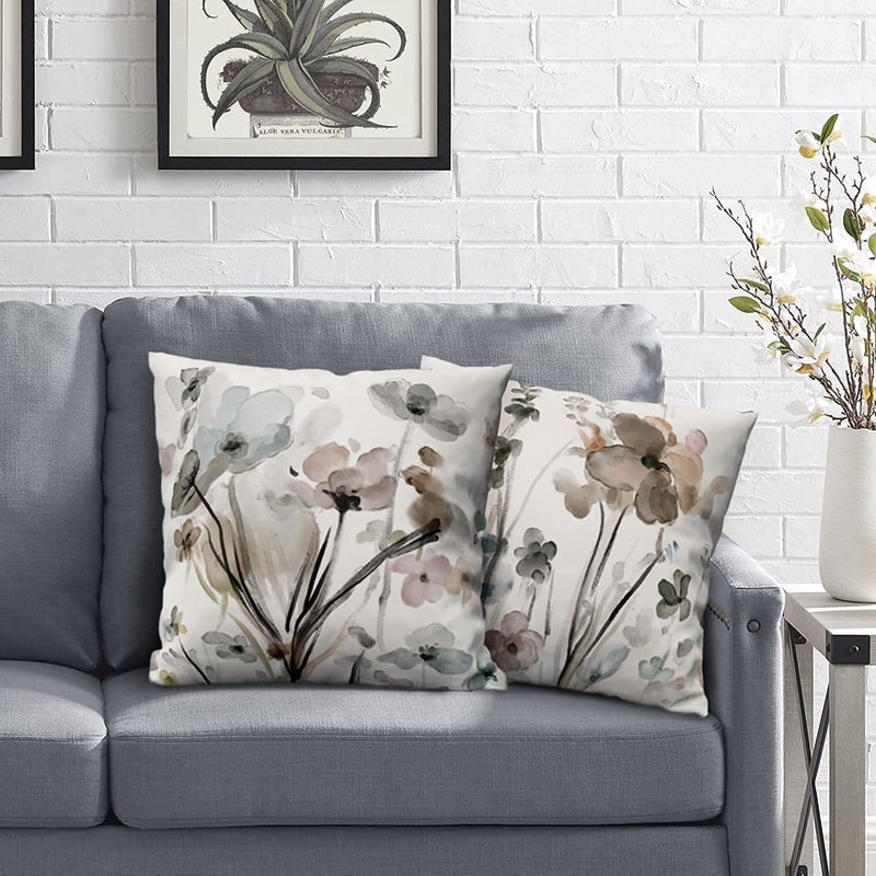 Qesonoo Flower Lumber Throw Pillow Covers 12x20 Set of 2  Flowers Pillow Cushion Cases  Modern Decorative Square Pillowcases for Sofa Couch Bedroom Living Room Car Seat - Image 3